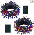 echosari 2 Pack Battery Operated String Lights, 13.2Ft 40 LED Green Wire Fairy String Lights, Waterproof Fairy Lights for Xmas Tree Wreaths Garden Wedding Party Decor (Multicolor)