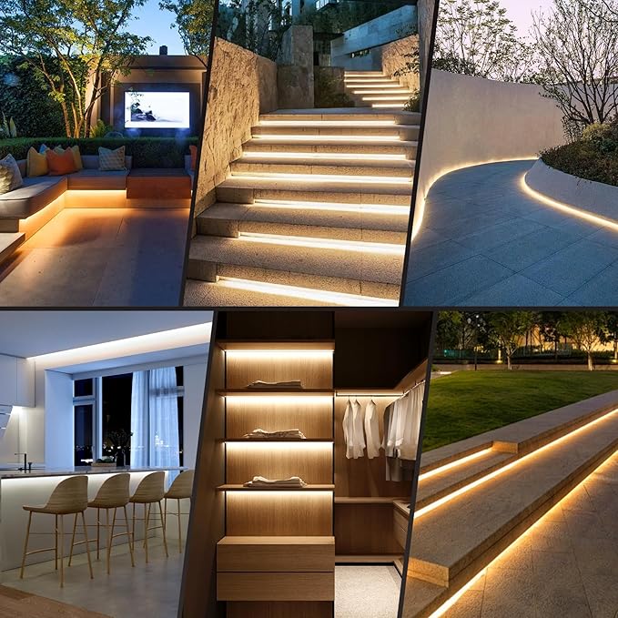 HOUHUI Outdoor White LED Strip Lights Waterproof, 65.6Ft 2700K-6500K Warm to Cool White LED Light Strip with Remote, Tunable White LED Tape Lights IP67 Waterproof for Bedroom Kitchen Backyard RV Patio