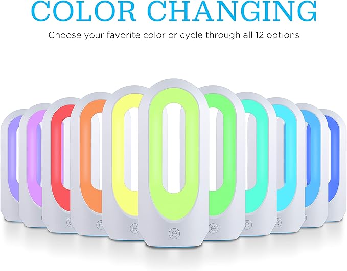 Enbrighten Color Changing LED Lamp, Modern Night, Dimmable Whites & Vibrant RBG Colors, Dorm Essentials, Ideal for Home Office, Gaming, Bedroom, Kids Room, Reading Light, 49632, Plastic, White