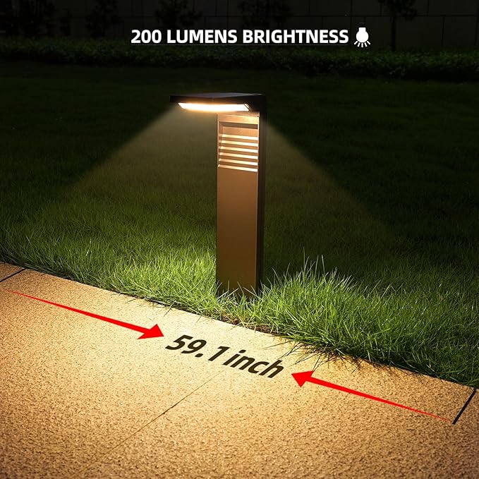Solar Pathway Lights 8 Pack with Warm White and Cool White Mode, Modern Solar Path Lights Outdoor Waterproof, Perfect Solar Lights for Backyard, Lawn, Driveway, Walkway, Garden Decorative.
