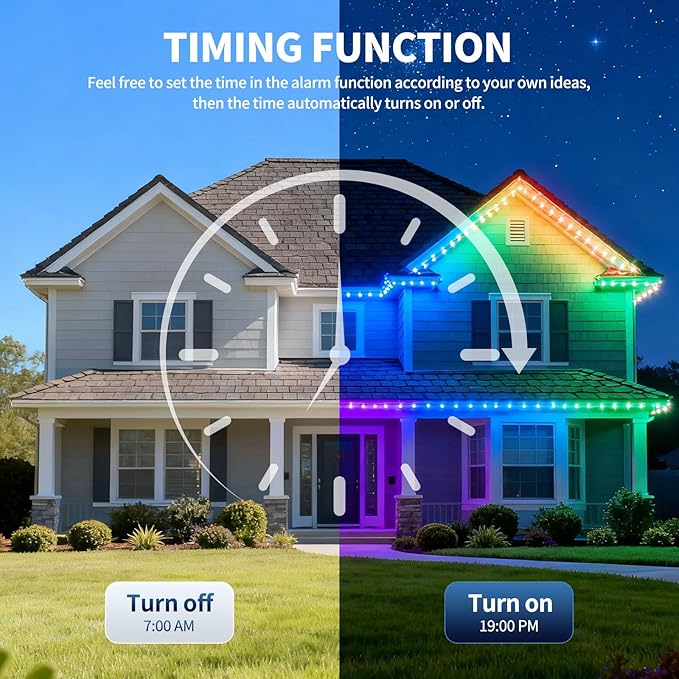 Permanent Outdoor Lights, 100FT RGB Christmas Lights with 50 LED, App/Remote Control, 33 Scene Modes, 216 Lighting Modes, 16 Million DIY Colors, Waterproof for House Roof Lighting