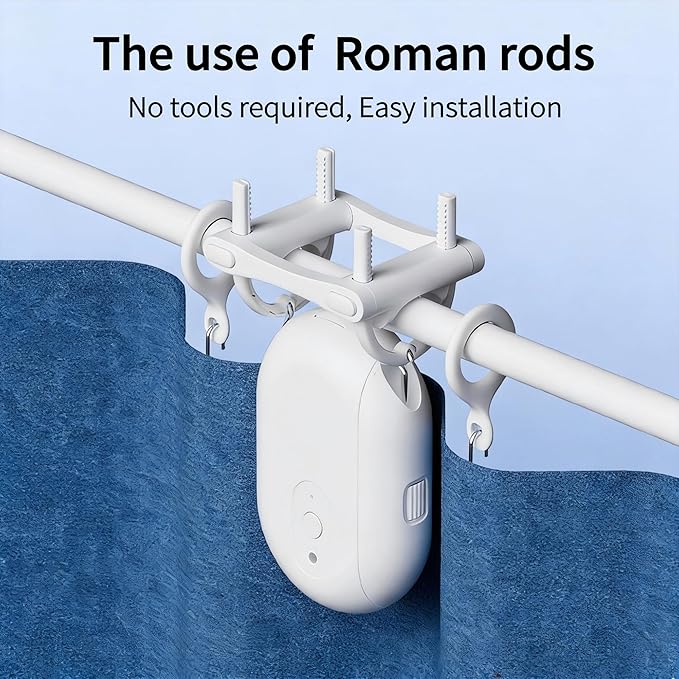 Smart Automatic Curtain Opener and Closer, Zigbee Curtain Robot with App, Voice, Remote Control for U/T Rails Compatible with Alexa, Google Home, Tuya, Smart Life APP