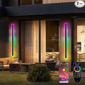 Outdoor RGB Long Wall Lights, 70.8inch 2 Pack RGB/Warm/White Dimmable Modern Led Wall Lighting, Ip65 Waterproof Long Wall Sconce with Remote and APP Control for Outdoor/Indoor