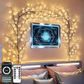GOESWELL Smart Vine Light for Room Decor: 7.5ft 144 LEDs Music Timer Dimmable Fairy Tree Lights with Remote & App Control-Led Tree Branch Lights for Wall Mantel Corner Centerpieces Chritmas Halloween