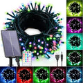 Solar String Lights Outdoor Waterproof 40Ft, 18 Colors Changing 100 LED Christmas Lights Solar Powered & USB with Remote, RGB Fairy Lighting for Outside Tree Fence Party Indoor Halloween Decor