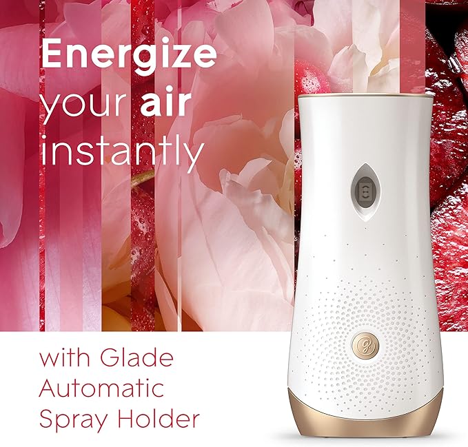 Glade Automatic Spray Refill, Air Freshener for Home and Bathroom, Blooming Peony & Cherry, 6.2 Oz