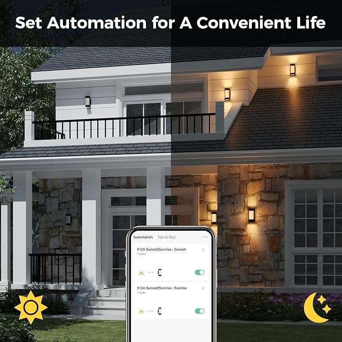 XMCOSY+ Outdoor Wall Lights, 2100LM Smart LED Porch Lights Outdoor, RGBCW Exterior Lighting Sconce, Wi-Fi Control, Compatible with Alexa, IP65 Waterproof, 1 Pack