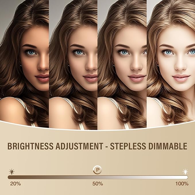 Large Lighted Vanity Mirror, 23" x 19" Light Up Make up Mirror with Smart Touch 3 Colors Dimmable, Tabletop or Wall-Mounted, Memory Function