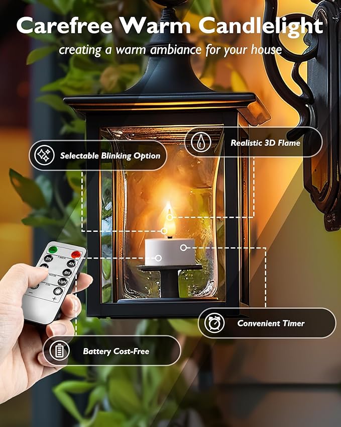Homemory Rechargeable Tea Lights Flameless Candles with Remote Timer, Battery Operated LED Tealight Candles, USB Candles for Wedding Table Centerpiece Reception Banquet Christmas Halloween, 12-Pack