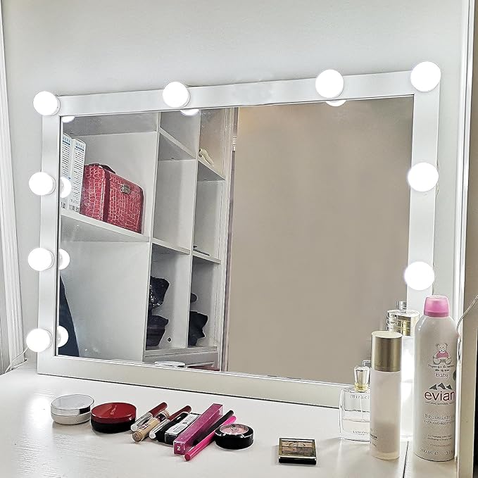 Makeup Vanity Lights for Mirror, Hollywood Style LED Vanity Mirror Lights with 14 dimmable Bulbs, USB Cable, White