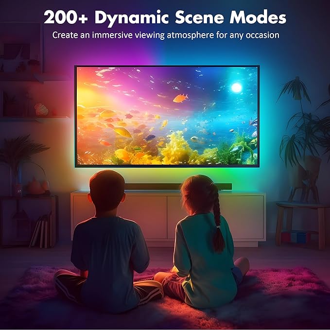 Maylit ICRGB TV LED Backlight, App Control LED Lights for 20-36in TV/Monitor, Music Sync Color Changing TV LED Strip Lights for Home Decor, USB Powered Gaming Accessories Lights for Bedroom Room Decor