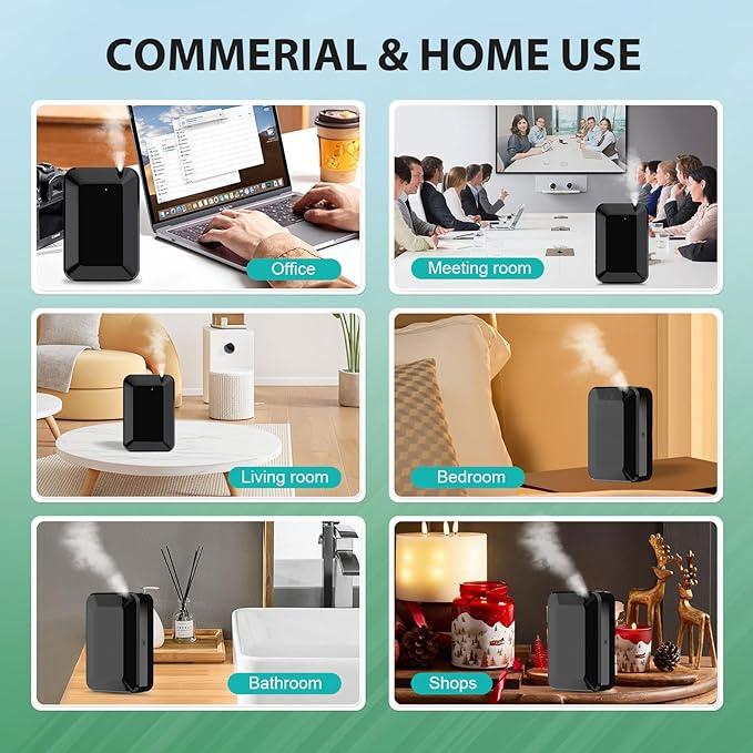Scent Air Machine for Home, 2500 Sq. Ft Bluetooth Waterless Essential Oil Diffuser with Cold Air Technology, Fragrance Diffuser for Large Room, Hotel, Office, Spa