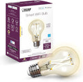 Feit Electric A1960CL/927CA/FIL/AG 60 Watt Equivalent WiFi Dimmable, No Hub Required, Alexa or Google Assistant, Filament A19 LED Smart Light Bulb, 4" H x 2.25" D, 2700K Soft White