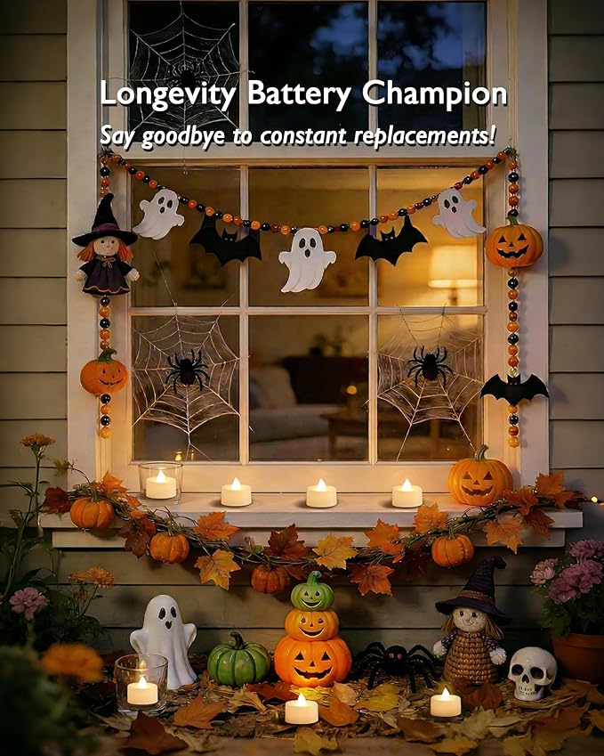 Amagic 100 Pack Battery Operated Tea Lights Candles, Fake Tealights Candles, Flameless LED Tea Lights for Halloween, Wedding, Votive, Festival, Table Decor(100 Pack, Warm White)