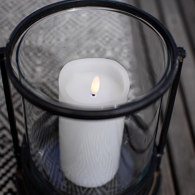 Stonebriar 3 Count White Real Wax 3x6 Flameless LED Pillar Candles with Remote and Timer