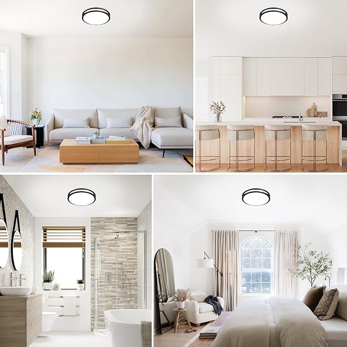 Hlite 24W 10inch LED Flush Mount Ceiling Light Fixture,1800LM Super Bright Light Fixture Ceiling Mount,Oil Rubbed Bronze LED Ceiling Light Flush Mount for Bedroom,Kitchen,Bathroom,Hallway(1Pack)