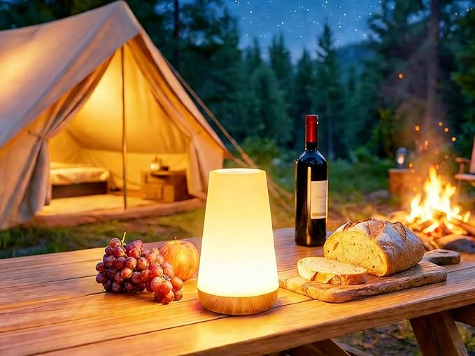 Kids Night Light Table Lamps: Dimmable LED Touch Lamp for Baby & Nursery | Eye-Caring Soft Warm White USB Rechargeable Portable Bedside for Bedroom Living Room Camping