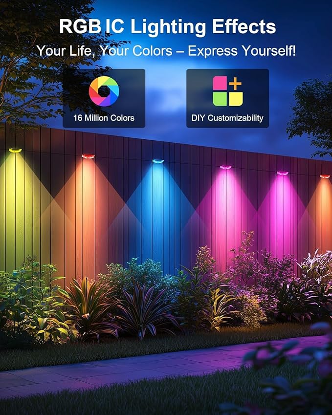 Permanent Outdoor Lights Pro,200ft with 120 LED RGB IC Smart Eave Light for Outdoor Decorations,IP67 Waterproof with Remote/App Control,DIY LED Scenes Modes for House Roof Decor, Black