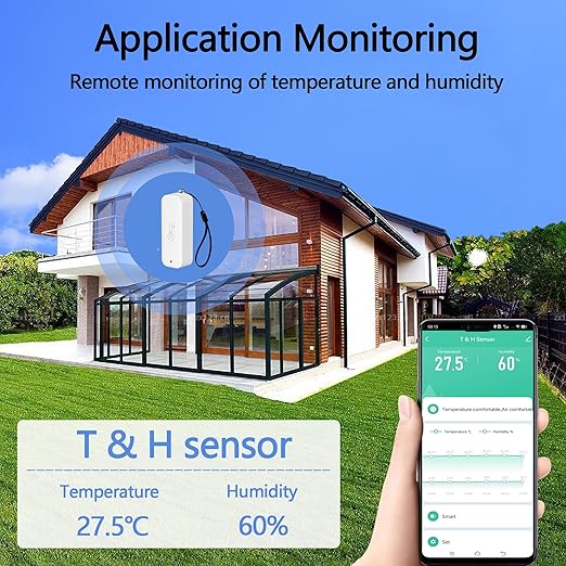 WiFi Hygrometer Thermometer Sensor, Wireless Smart Temperature Humidity Monitor with Remote App Notification Alert, for Home, Greenhouse White (4pack)