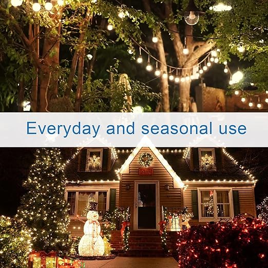 New One Smart Plug 2 Pack, Outdoor Waterproof IP65 Dual Outlets, 2.4G WiFi Outlet Compatible With Alexa, Google Home, Smart Life, Wireless Voice Remote Control, ETL FCC Certified