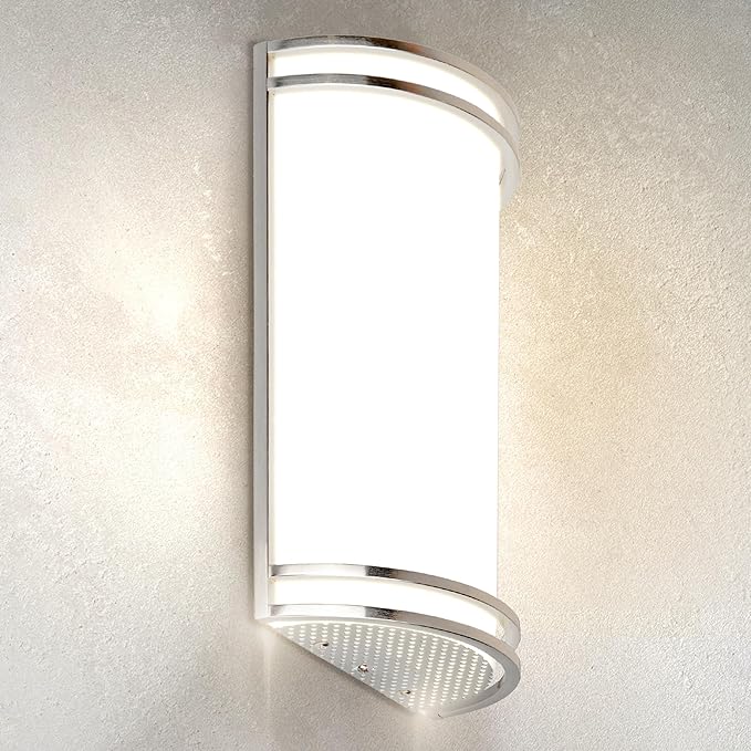 ASD LED Indoor Wall Mount Light Fixture - 14 Inch 20W Modern Interior Nickel Dimmable Wall Sconce Light - ETL 3000K 4000K 5000K Adjustable - Hallway, Bedroom LED Wall Lights