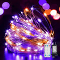 LAMPHOME Halloween Fairy Lights Plug in, 33Ft 100 LEDs Waterproof Twinkle Firefly Lights, Adaptor Included, Starry String Lights for Wedding Indoor Outdoor Christmas Patio Garden, Orange and Purple