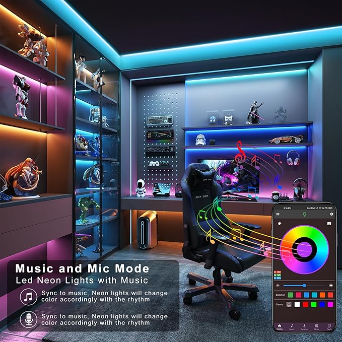 Led Lights for Bedroom 400 ft (4 Rolls*100ft) Music Sync RGB Led Strip Lights with Remote App Control, Color Changing Led Lights for Room Home Kitchen Party Decor