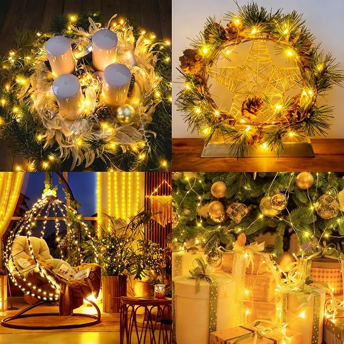 1200 LED Fairy Lights Plug in 403 FT Super Long Christmas Lights Outdoor Decorations String Lights Waterproof Twinkle Lights with Remote Timer for Wedding Party Holiday Bedroom Patio-Warm White