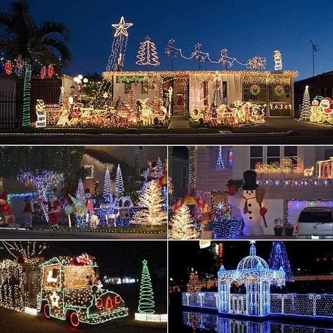 23ft 2-Wire Waterproof 1/2" LED Rope Light Kit, 110V-120V PVC 30 LED/M Tube Lights Strip for Background, Outdoor, Christmas, Home Decoration(Warm White)