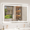 OKPAL 48x30 LED Bathroom Mirror with Lights, Anti-Fog Lighted Bathroom Mirror, Dimmable Lighted Mirrors for Bathroom Wall, LED Vanity Mirror, Shatterproof, ETL Listed, Horizontal/Vertical