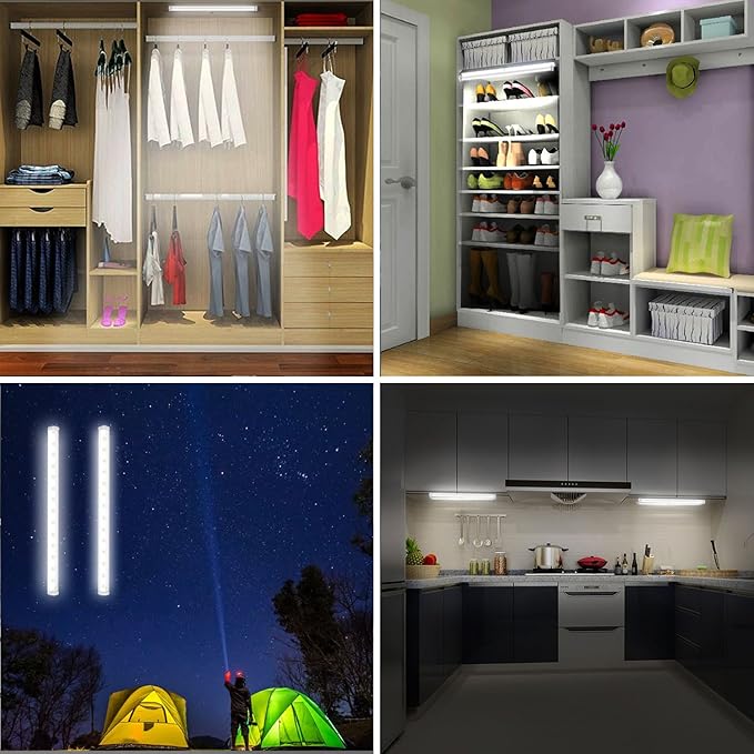 Portable LED Vanity Mirror Lights | Simulated Daylight | 4 Brightness Level Touch Control | Rechargeable, Cordless Makeup Lights