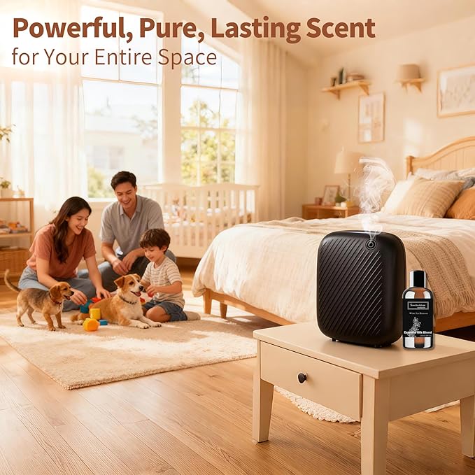 Smart Scent Air Machine Pro for Home, Waterless Essential Oil Diffuser, 400ML Diffuser with 100ML Roy Tranquility Essential Oil for Large Room and Commercial Use, Cover Up to 2000 Sq.Ft
