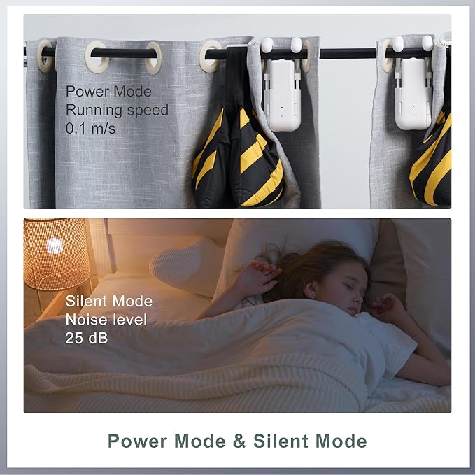 Automatic Curtain Opener 2 Pack: Smart Electric Curtains Closer Robot with Remote Control｜No Drill Quiet Motor｜Compatible for Roman Rods, T & U Tracks｜Long-Lasting Battery for Bedroom & Home