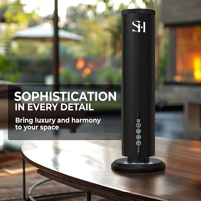 Hotel Waterless Scent Diffuser, Tower Design Upgrade 2026 | Rechargeable Battery Cold Air Oil Diffuser for Large Homes, Offices, Hotels & Spas (1200 Sq.Ft) | Includes 3 x 50ml Premium Fragrance Oils