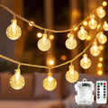 Metaku Globe String Lights Fairy Battery Operated 26ft 60LED with Remote Waterproof Indoor Outdoor Hanging Decorative Christmas for Home Party Patio Garden Wedding
