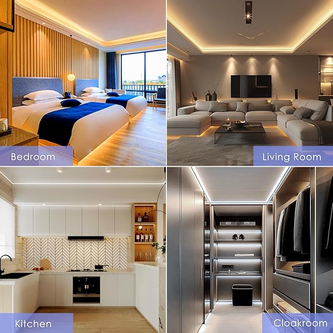 CCT COB Smart LED Strip - 32.8ft/10m Tunable White 2700K-6500K 24V Dimmable Strip Light with Remote 6400LEDs CRI90+ Compatible with Alexa/Google Assistant Cuttable Tape Light for DIY Indoor Lighting