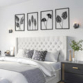 QXSXKJ Metal Wall Art, Black Frame Decor 4pack Modern Farmhouse Decor, 3d Metal Wall Ginkgo Art With Lamp for Living Room, Bedroom, Kitchen, Office (without light 17x12)