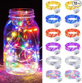 ZGWJ 12 Pack Fairy Lights Battery Operated, 7ft 20 Mini LED Fairy String Lights Silver Wire 3 Modes for DIY, Parties, Wedding, Bedroom, Halloween Christmas Decoration 6 Mixed-Color