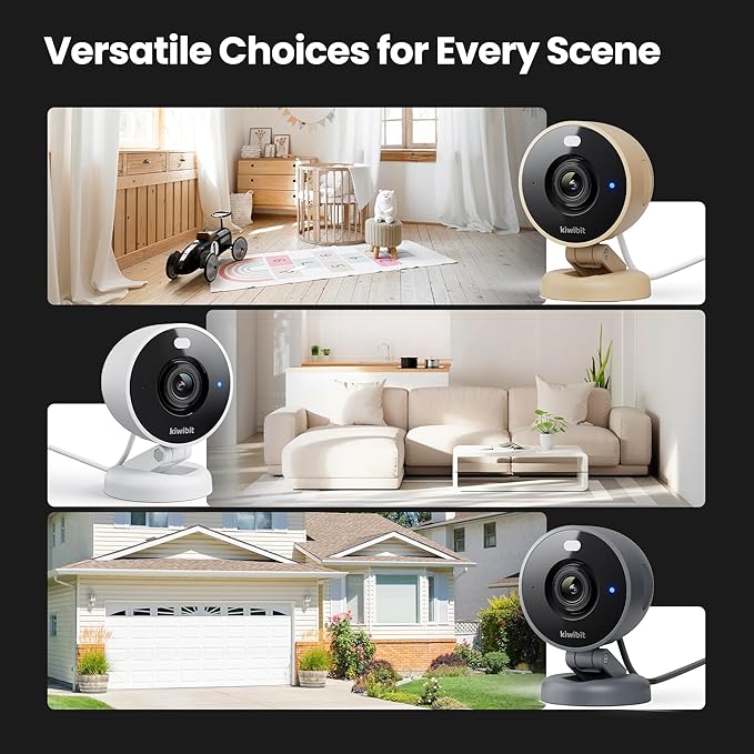 2K Security Camera Indoor/Outdoor, Magnetic Wired Cameras for Home Security, Pet Camera, Baby Monitor, AI Detection, Color Night Vision, 2.4GHz WiFi, SD & Cloud Storage, Works with Alexa