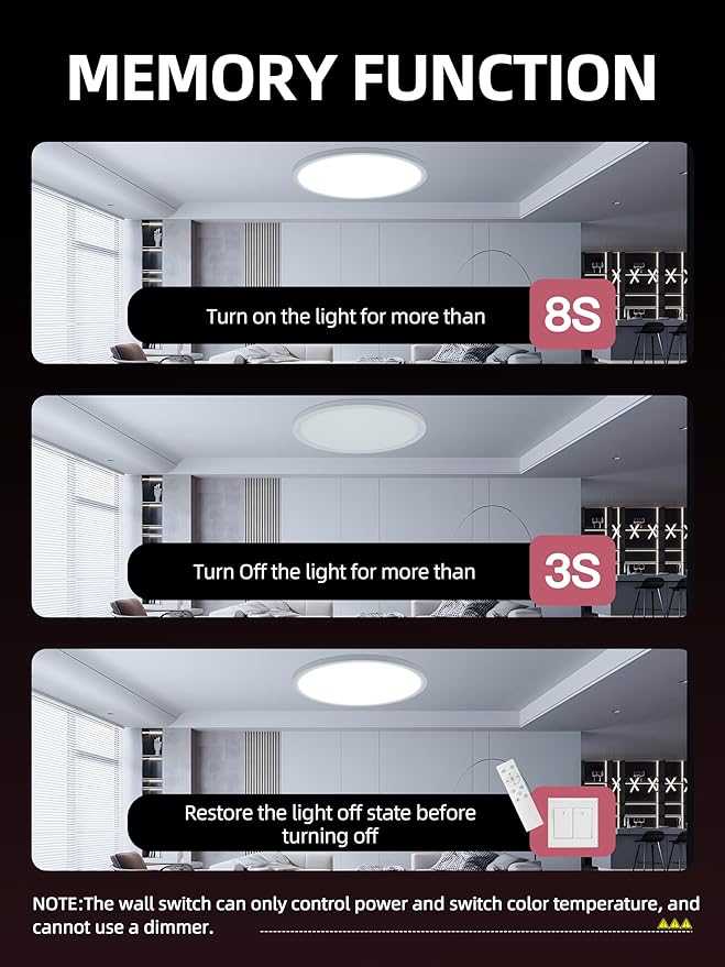 1 Pack 12 Inch Smart Ceiling Light Fixture, RGB LED Flush Mount Ceiling Light with Night Light, 24W 2400LM Ultra-Slim Ceiling Light with Remote, 16 Million DIY Colors, Works with Alexa/Google Home