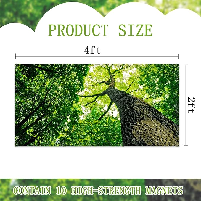 Fluorescent Light Covers for Ceiling Lights -Magnetic Cloud Cover for Fluorescent Or LED Fixture 2ft x 4ft Classroom,Home,Office Decoration Filters Overhead Lighting- Towering trees