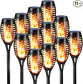 Toodour Solar Torch Flame Lights, 12 Pack Solar Lights Outdoor with Flickering Flame, Waterproof Patio Light Landscape Decoration Lighting for Garden, Lawn, Yard, Outdoor Decorations