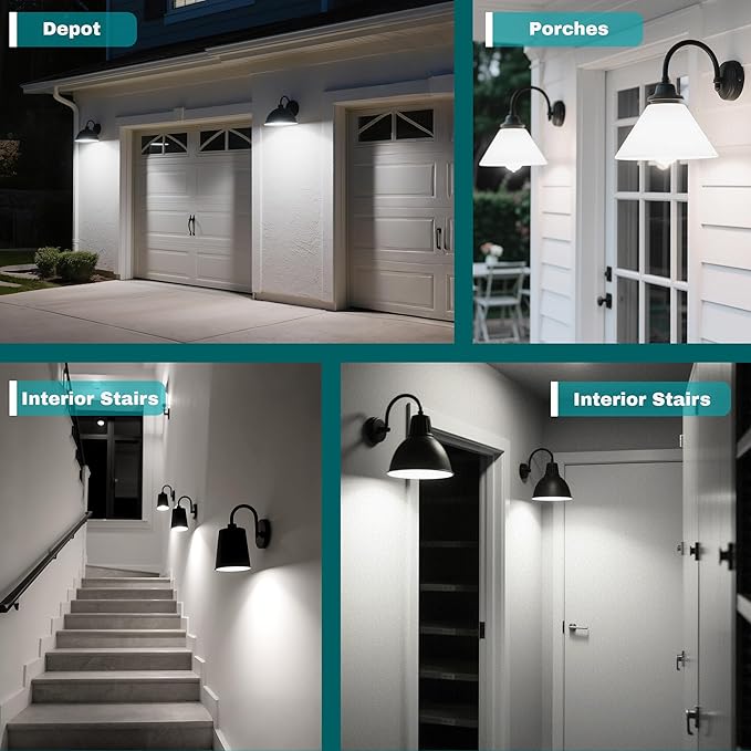 6-Pack Motion Sensor Light Bulbs, 12W(100W Equivalent), Movement Security LED Bulb(Energy Efficient) Indoor/Outdoor, Motion Activated Dusk to Dawn Bulb for Porch, Garage, Basement, Hallway, Stairs