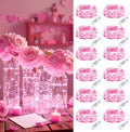 Minetom 12 Pack Pink Christmas Lights, 7ft 20 LED Fairy Lights Battery Operated, Valentines Day Decorations, 8 Modes Waterproof Silver Wire Twinkle Lights, Valentine's Day Lights