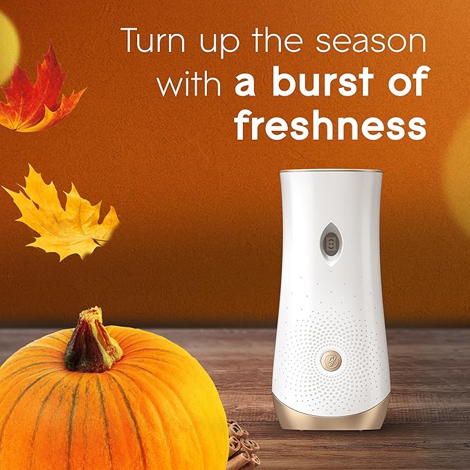 Glade Automatic Spray Refill and Holder Kit, Air Freshener for Home and Bathroom, Golden Pumpkin & Spice, 6.2 Oz