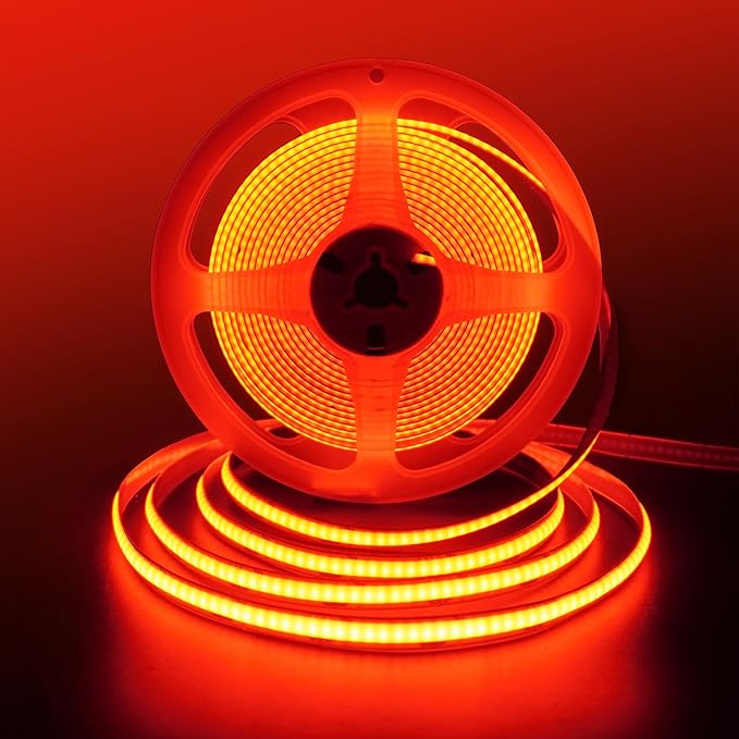 5V USB COB LED Strip Lights,6.56FT/2M,Red,320LEDs/M,8mm Width,Not Waterproof IP20,1M USB Cable,Flexible LED Tape Light for DIY Home Indoor Decoration