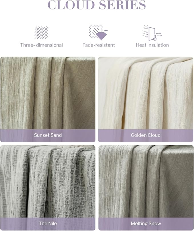 Graywind Hardwired Smart Curtains Compatible with Alexa Google Remote Control Motorized Drape for Sliding Door One-Way or Split Draw, Custom Width to 220" (Cloud Series)