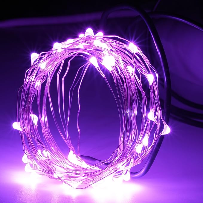 Karlling USB Plug in Fairy Lights, 50 LED 16Ft Starry String Lights, USB Powered Romantic Lights for Valentine's Day, Bedroom, Wedding, Party(Pink)