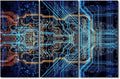 3 Piece Digital Chip Artwork Electronic PC Pictures for Living Room Abstract Design Wall Canvas Art Modern House Decorations Wall Decor Posters Prints for Office Home Walls Ready to Hang(40" Wx60 H)