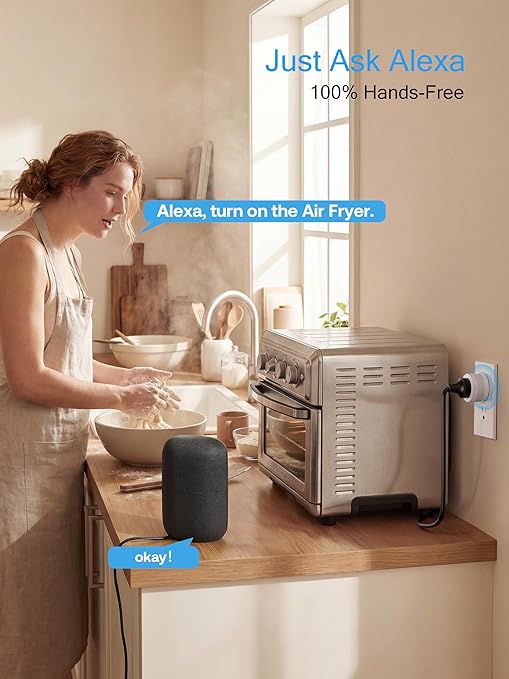 EIGHTREE Smart Plug 2025 Upgrade to 15A, Bluetooth & Wi-Fi Outlet Plug Dual Connection, Voice Control, Remote Control Outlet Timer Indoor, Smart Plugs That Work with Alexa & Google, 2.4GHz Wi-Fi Only